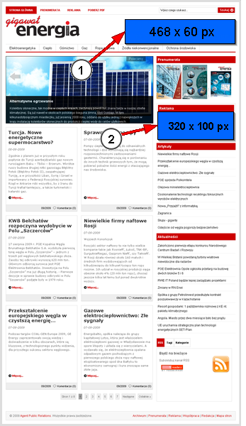 Reklama na stronie głównej Reklama na stronie głównej